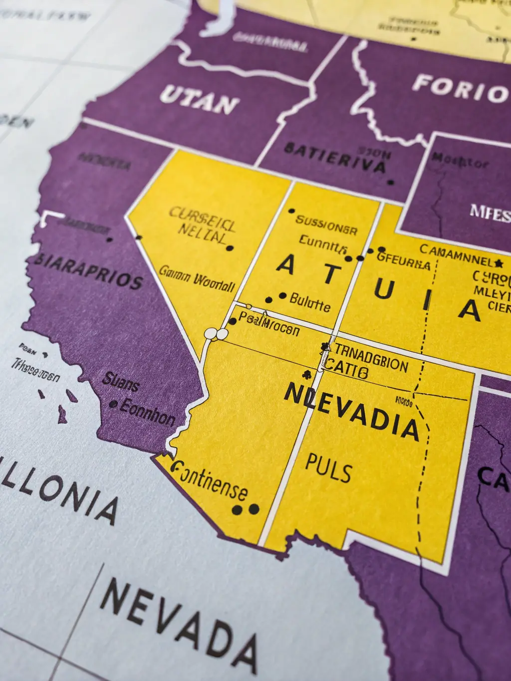 A map highlighting Utah, California, and Nevada, showcasing Mt. Zion Platinum Holdings, LLC's coverage area for all delivery services.