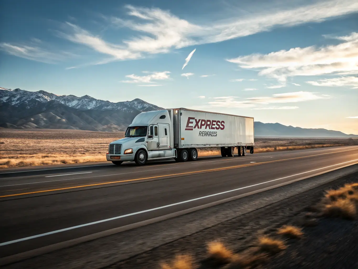 A delivery truck speeding down a highway, illustrating the expedited delivery services offered by Mt. Zion Platinum Holdings, LLC.